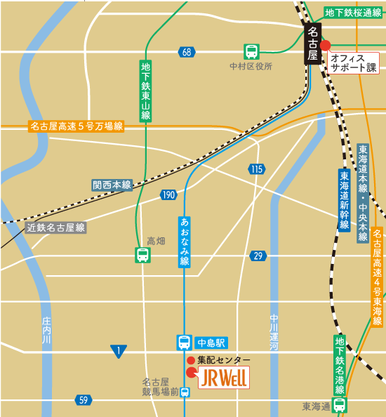 ジェイアール東海ウェル周辺地図